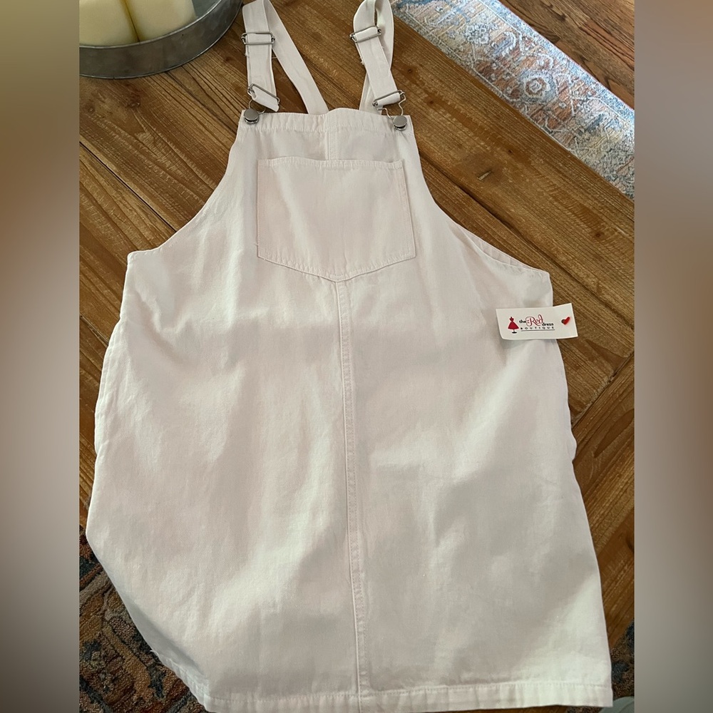 Aura White Denim Overalls.